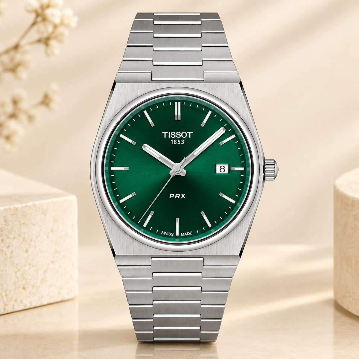 Montre Tissot PRX Quartz 40 mm Vert – Acier