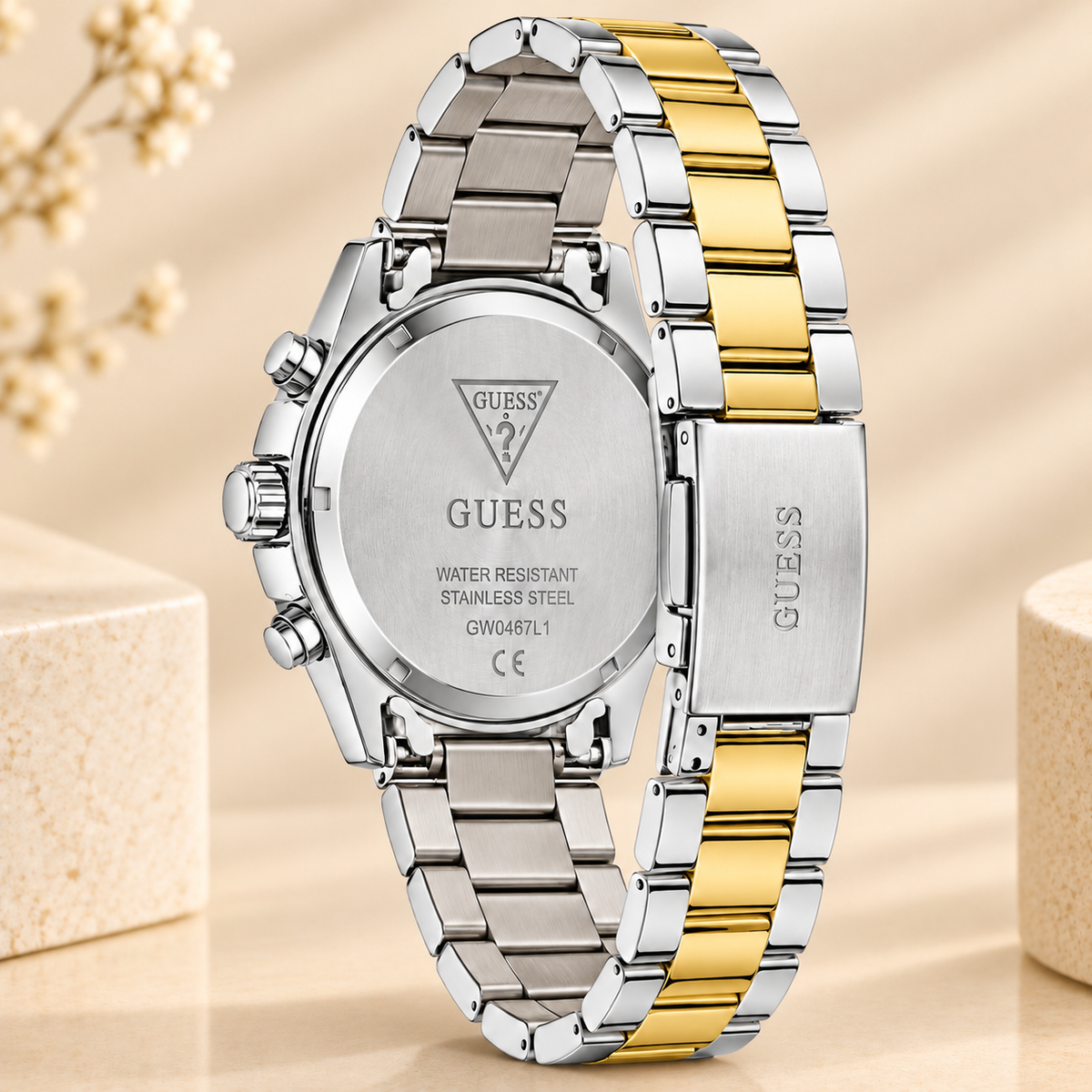 Montre Femme GUESS W1156L5 Frontier – Acier Argenté et Doré