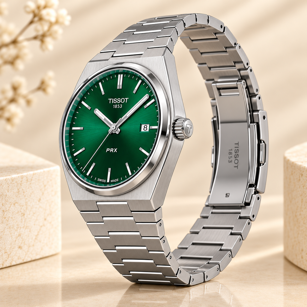 Montre Tissot PRX Quartz 40 mm Vert – Acier