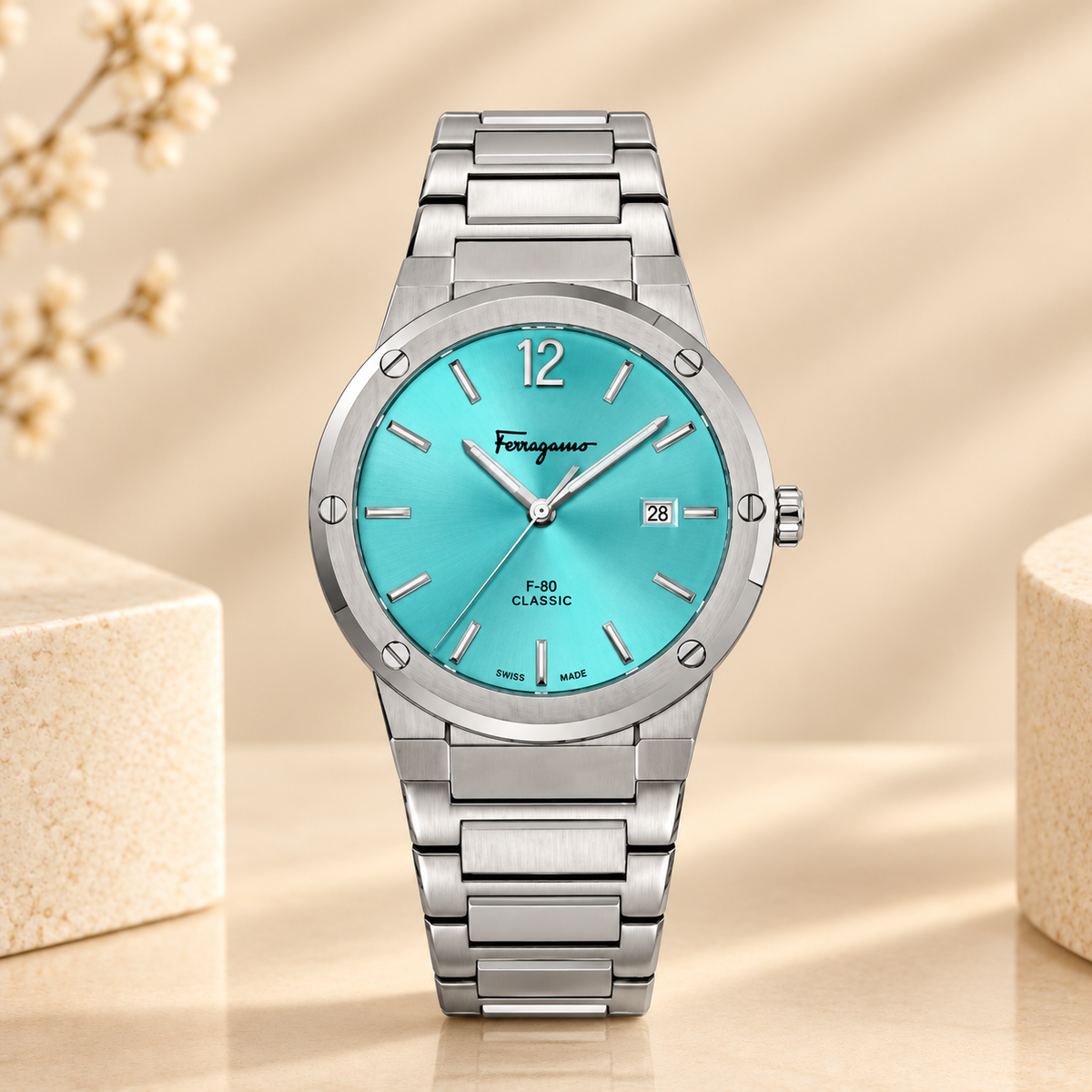 Montre Salvatore Ferragamo SFDT02323 F-80 Classic – Bleu – Acier – 41 mm