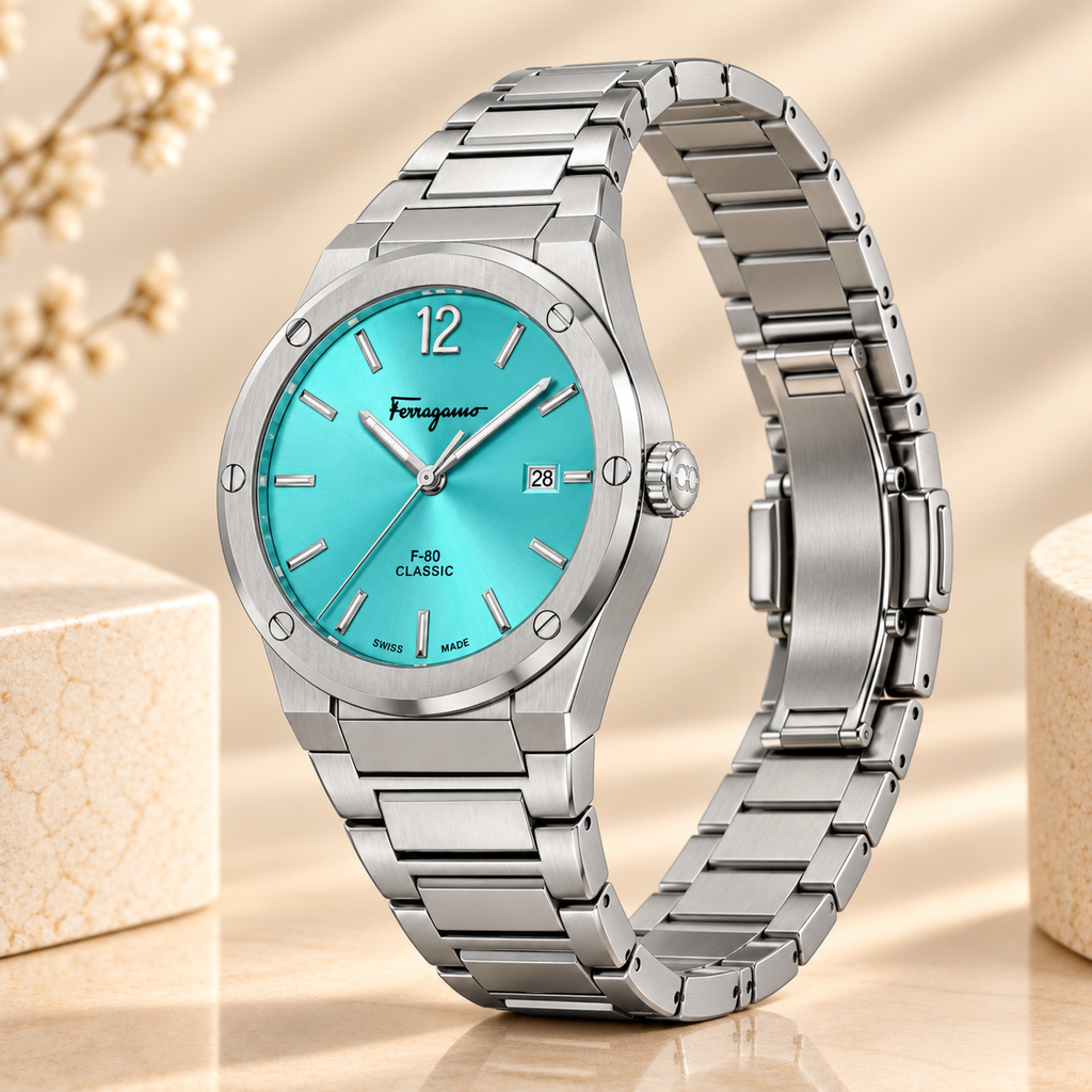 Montre Salvatore Ferragamo SFDT02323 F-80 Classic – Bleu – Acier – 41 mm