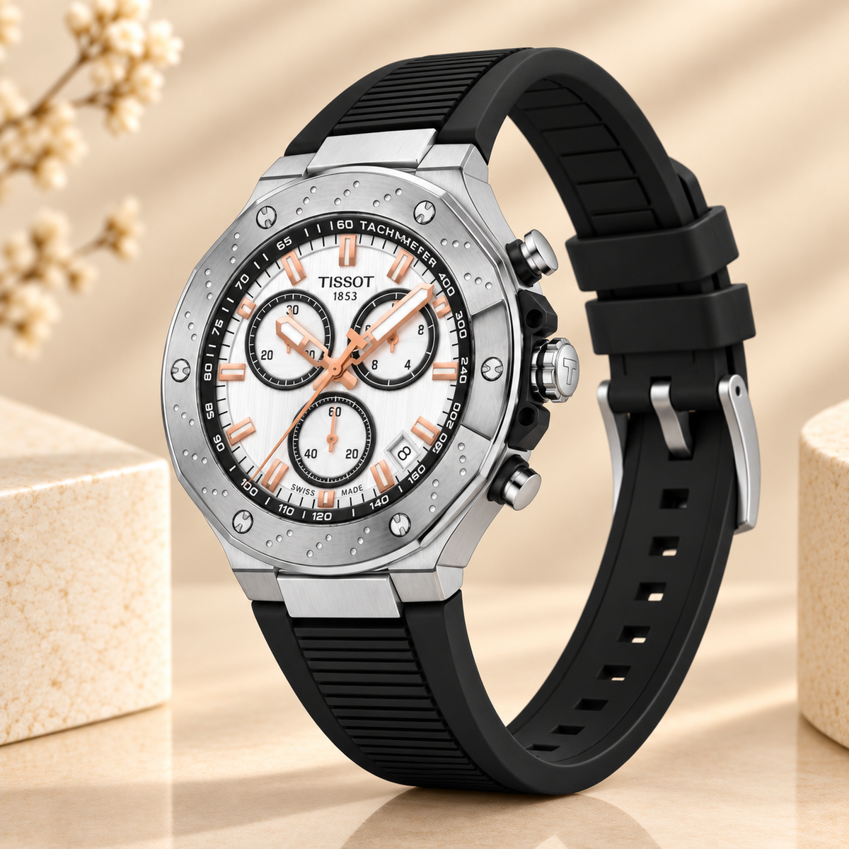 Montre Tissot T-Race Chronographe 45 mm – Cadran Blanc