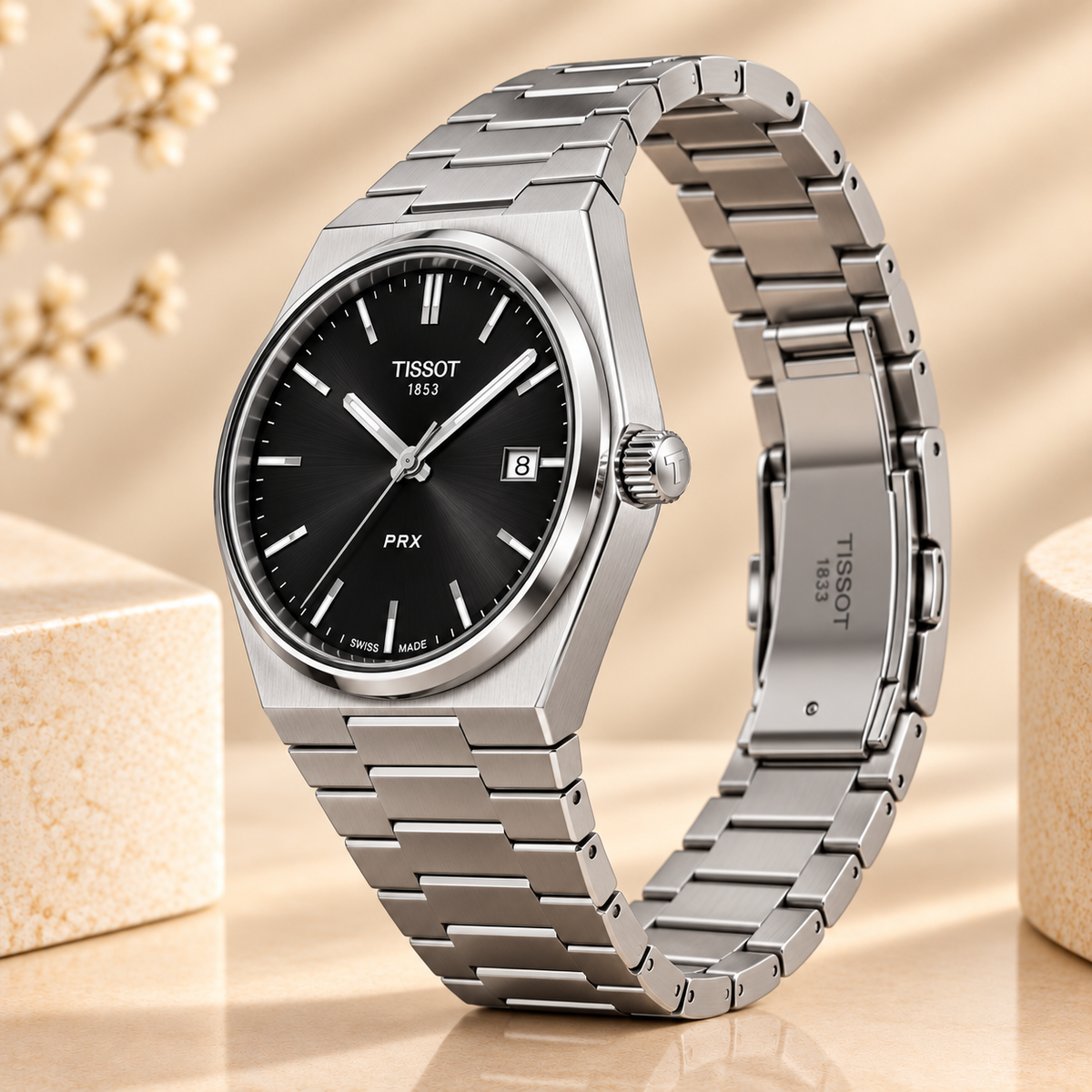 Montre Tissot PRX Quartz 40 mm Noir – Acier
