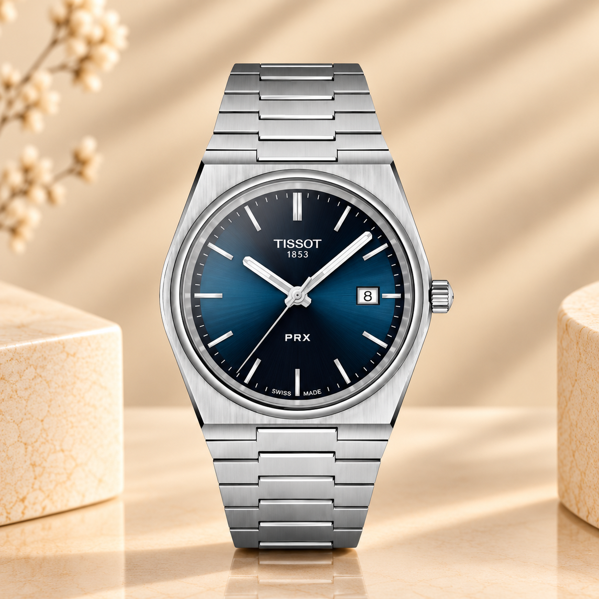 Montre Tissot PRX Quartz 40 mm Bleu – Acier