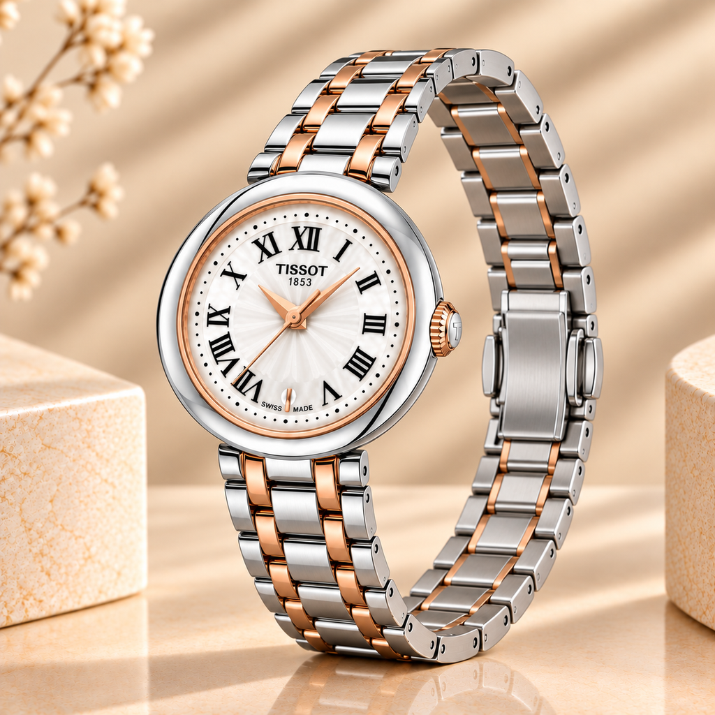Montre Tissot Bellissima 26 mm Blanc et Or Rose – Acier