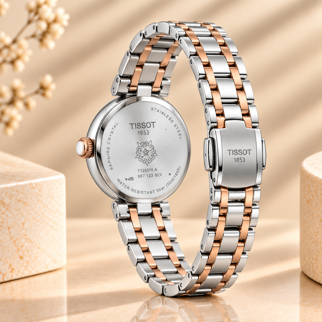 Montre Tissot Bellissima 26 mm Blanc et Or Rose – Acier