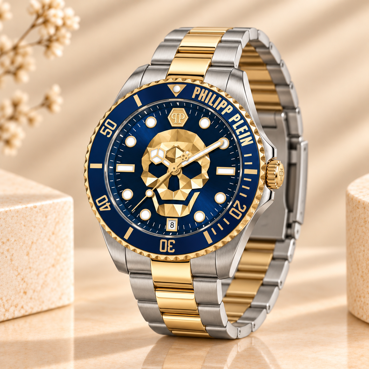 Montre Philipp Plein PWOAA0722 The $kull Diver – Bleu – 44 mm