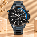 Montre Hugo Boss Globetrotter Chronographe 46 mm Noir et Bleu – Acier
