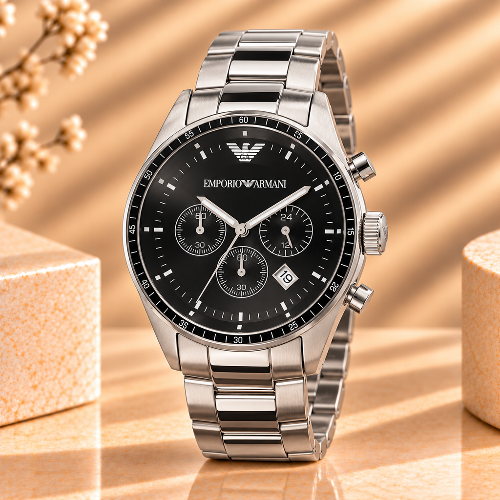 Montre Emporio Armani Sportivo Chronographe 43 mm Noir – Acier