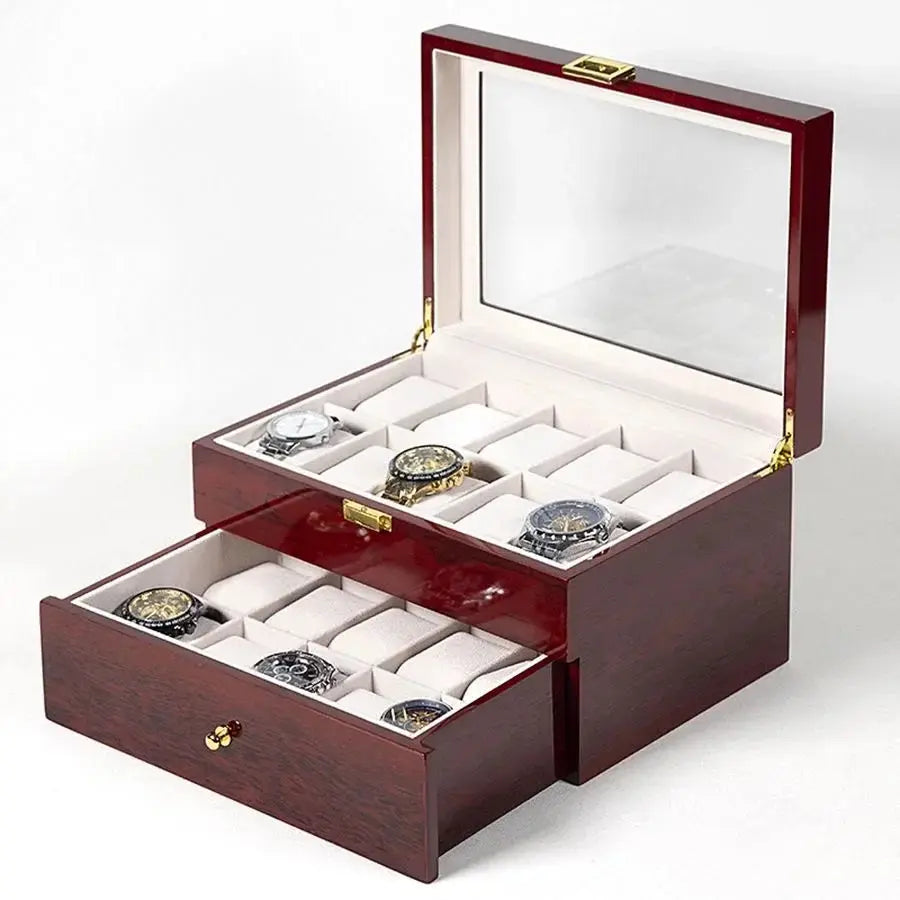 Boîte de Rangement en Bois pour Montres – Coffret Élégant avec 1 à 12 Emplacements | Organisateur de Luxe pour Montres & Bijoux | Idéal pour Cadeau et Collection LeTempsDesMontres