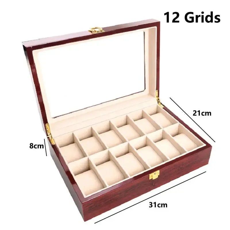 Boîte de Rangement en Bois pour Montres – Coffret Élégant avec 1 à 12 Emplacements | Organisateur de Luxe pour Montres & Bijoux | Idéal pour Cadeau et Collection LeTempsDesMontres