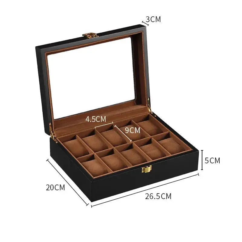 Boîte de Rangement en Bois pour Montres – Coffret Élégant avec 1 à 12 Emplacements | Organisateur de Luxe pour Montres & Bijoux | Idéal pour Cadeau et Collection LeTempsDesMontres