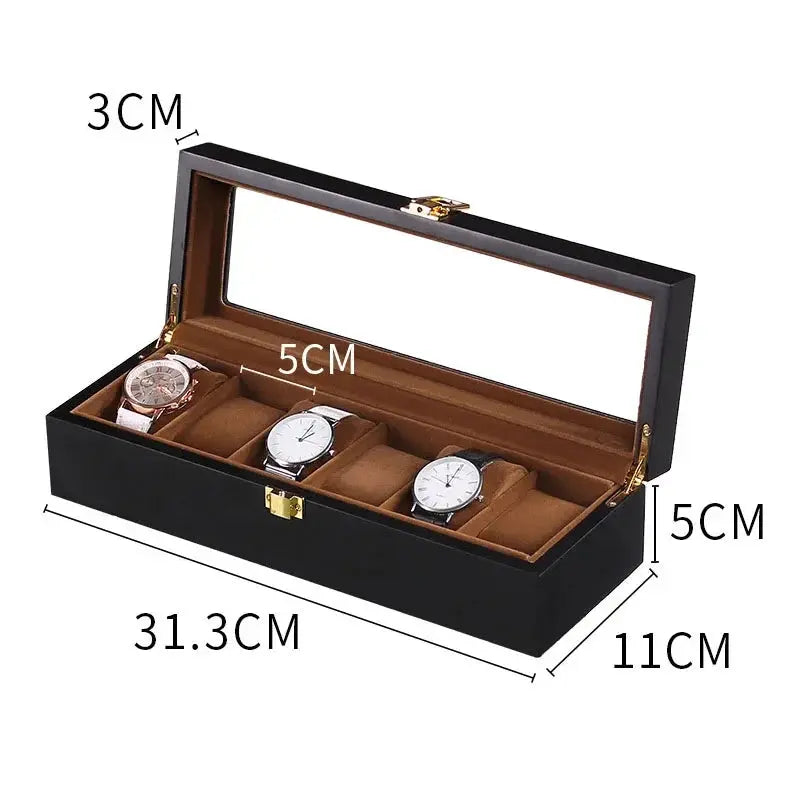 Boîte de Rangement en Bois pour Montres – Coffret Élégant avec 1 à 12 Emplacements | Organisateur de Luxe pour Montres & Bijoux | Idéal pour Cadeau et Collection LeTempsDesMontres