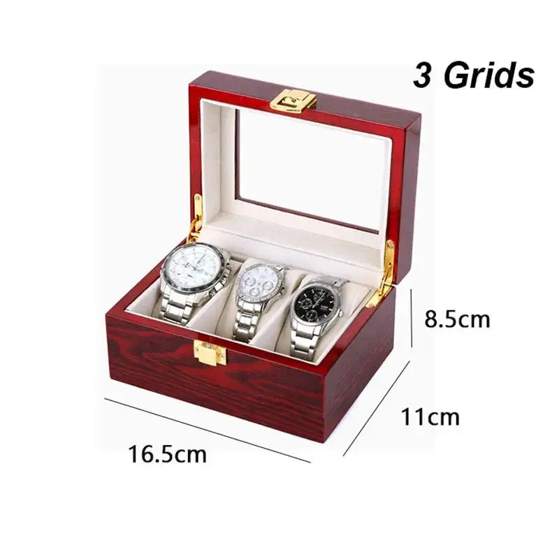 Boîte de Rangement en Bois pour Montres – Coffret Élégant avec 1 à 12 Emplacements | Organisateur de Luxe pour Montres & Bijoux | Idéal pour Cadeau et Collection LeTempsDesMontres