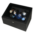 Remontoir Automatique pour 6 Montres + Rangement 6 Emplacements | Coffret de Luxe Silencieux avec Éclairage LED | Boîte pour Montres Automatiques LeTempsDesMontres