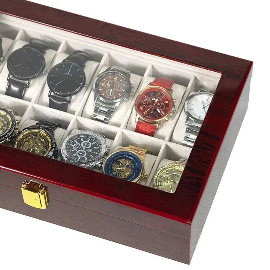 Boîte de Rangement en Bois pour Montres – Coffret Élégant avec 1 à 12 Emplacements | Organisateur de Luxe pour Montres & Bijoux | Idéal pour Cadeau et Collection LeTempsDesMontres