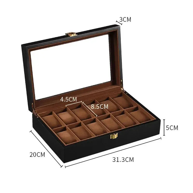 Boîte de Rangement en Bois pour Montres – Coffret Élégant avec 1 à 12 Emplacements | Organisateur de Luxe pour Montres & Bijoux | Idéal pour Cadeau et Collection LeTempsDesMontres